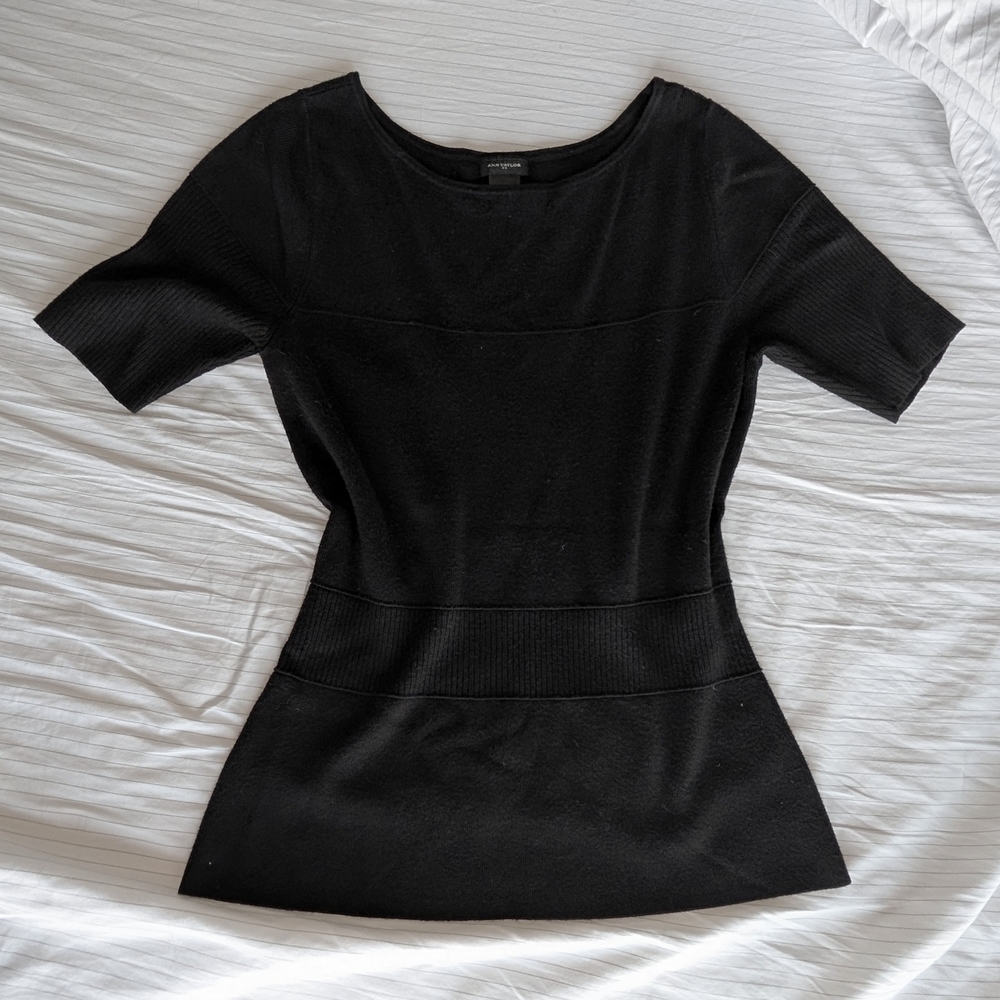 Ann Taylor Lightweight Sweater, Black, Medium